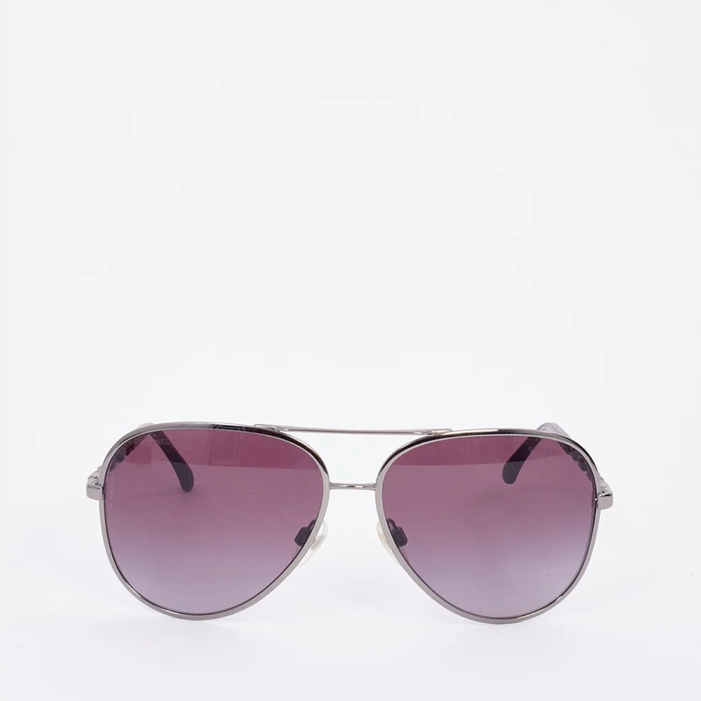 Chanel Purple Metal Aviator 4194-Q Sunglasses (with case) **signs of wear